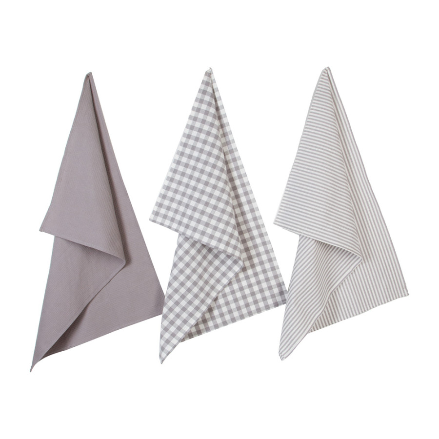 Pack 3 panos de cozinha algodão 45x70cm cores / modelos diversos