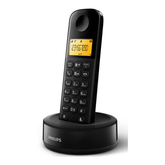 Telefone fixo sem fios d1601b/34 philips