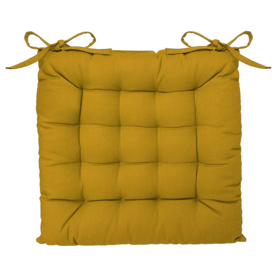 Almofada para cadeira cor mostarda 38x38cm