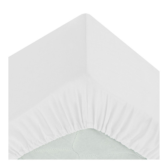 Lençol ajustável cor branco 90x190cm