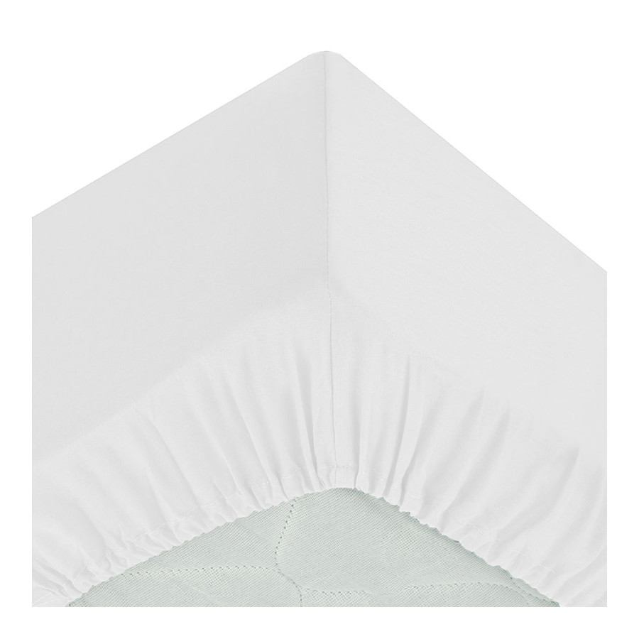 Lençol ajustável cor branca 140x190cm