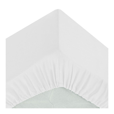 Lençol ajustável cor branca 140x190cm