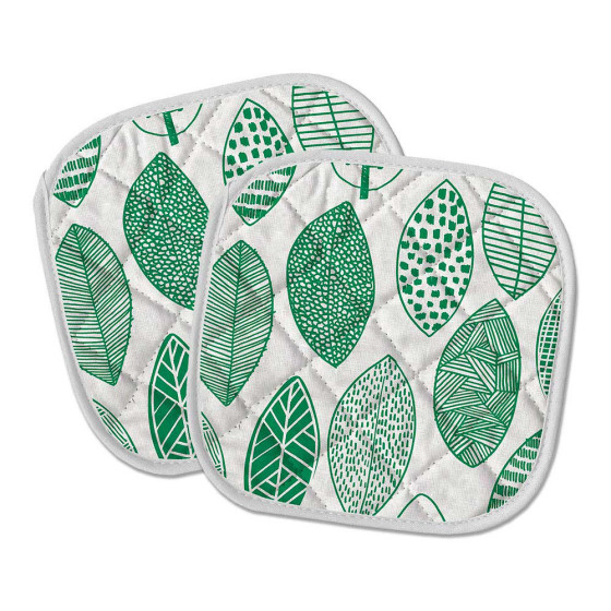 Pegas de cozinha acolchoadas modelo folhas 20x20cm. inofix