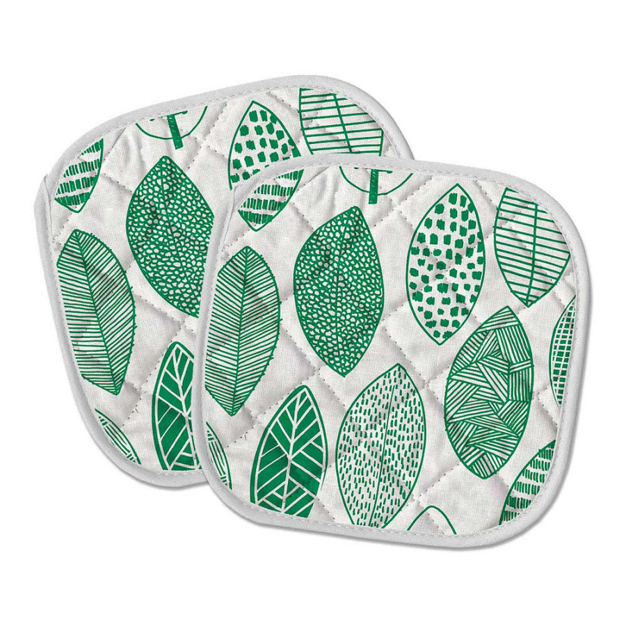 Pegas de cozinha acolchoadas modelo folhas 20x20cm. inofix