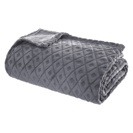 Plaid/manta 230x180cm modelo 'winter rhombus' cor cinzento