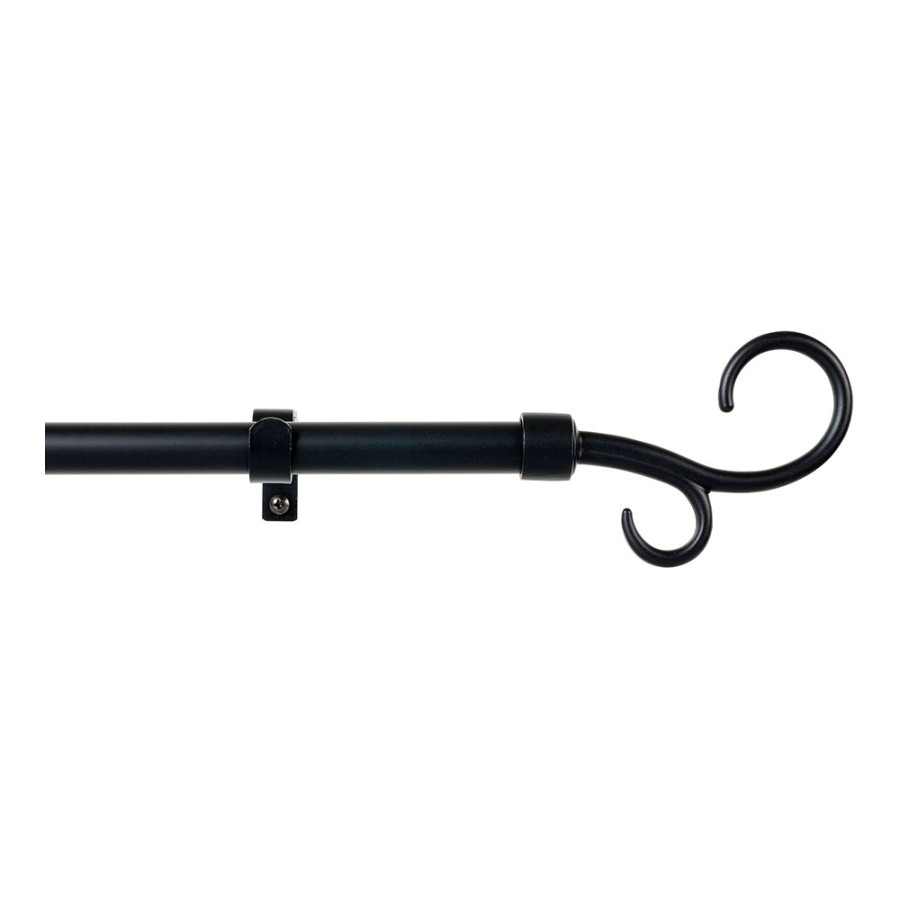 Kit varão para cortinados baculo extensível de 110 a 200cm preto cintacor - storplanet