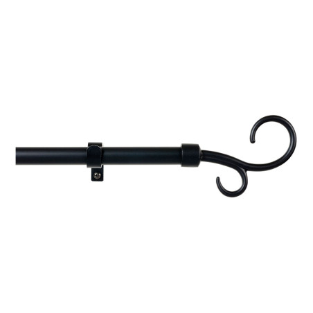 Kit varão para cortinados baculo extensível de 110 a 200cm preto cintacor - storplanet
