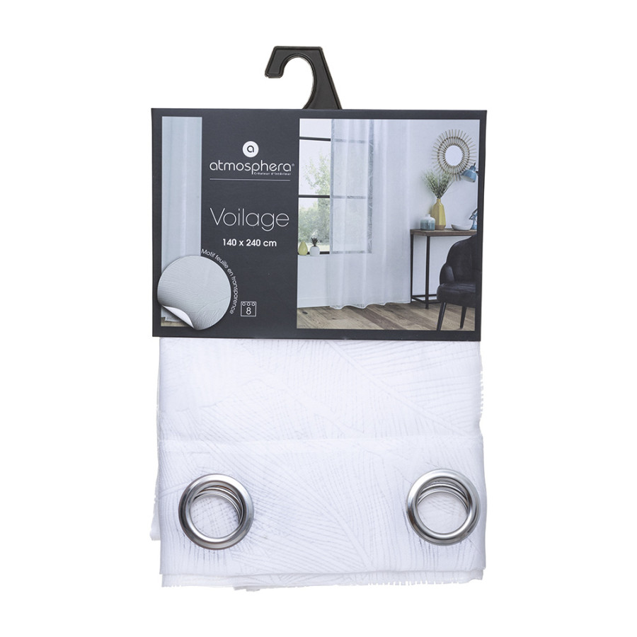Cortina 140x240cm modelo tropical branco