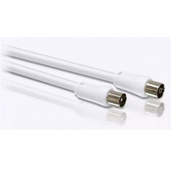 Cabo de antena tv coaxial tipo pal 1,5m swv2516w/10 philips