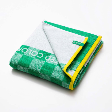 Toalha de praia 140x70cm quadrados verdes kids benetton