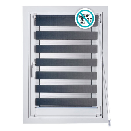 Estore de rolo cup&fix noite&dia prateado 150x180cm cintacor - storplanet