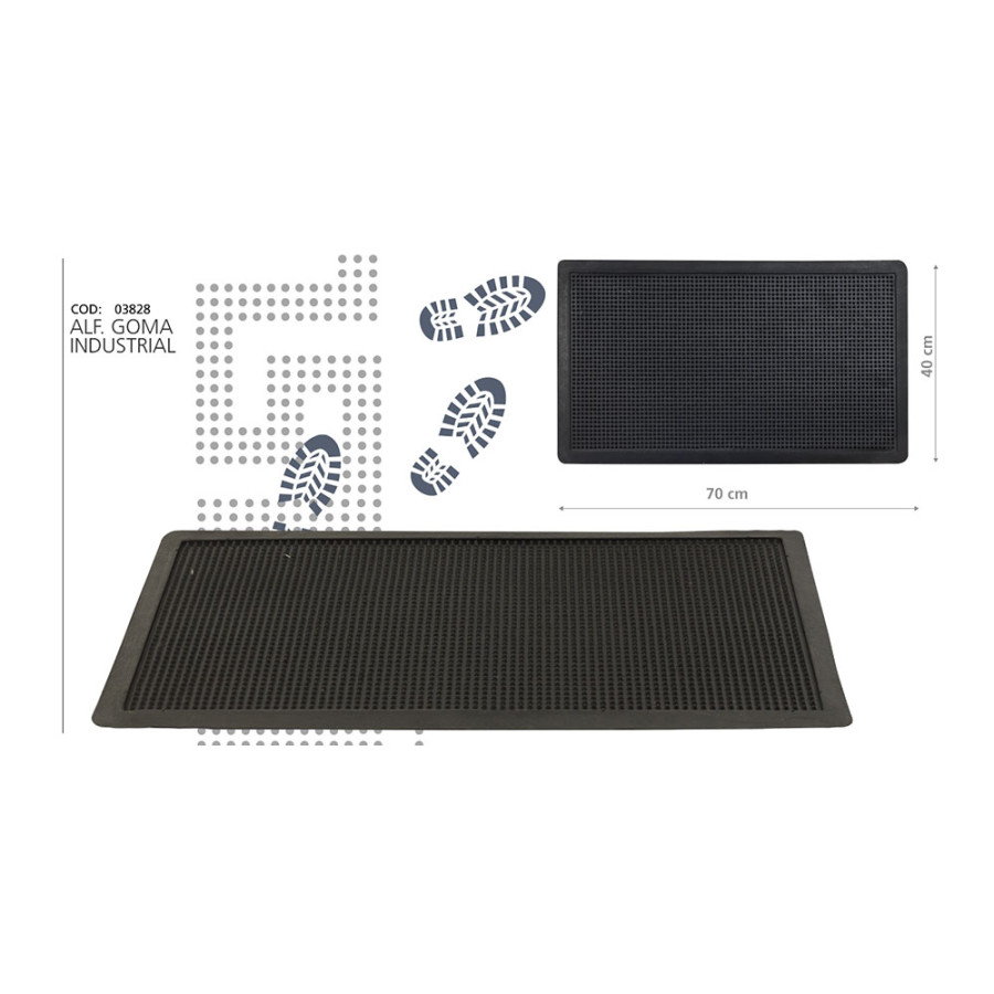 Tapete de borracha industrial 70x40cm hidalgo