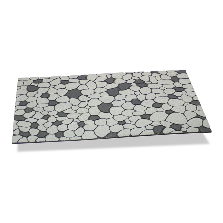 Tapete efeito pedras cor cinzentas pérola 75x45x0,5cm hidalgo