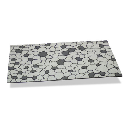 Tapete efeito pedras cor cinzentas pérola 75x45x0,5cm hidalgo