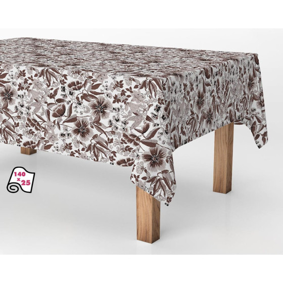 Rolo de borracha anti-manchas flores modernas 140 cm x 25 m